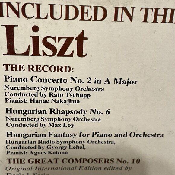 Piano Concerto No. 2 In A Major Hungarian Rhapsody No. 6 Hungarian Fantasy FW310 - Picture 4 of 8